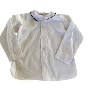 Imp Originals White Button Down Shirt Size 5 Blue Piping